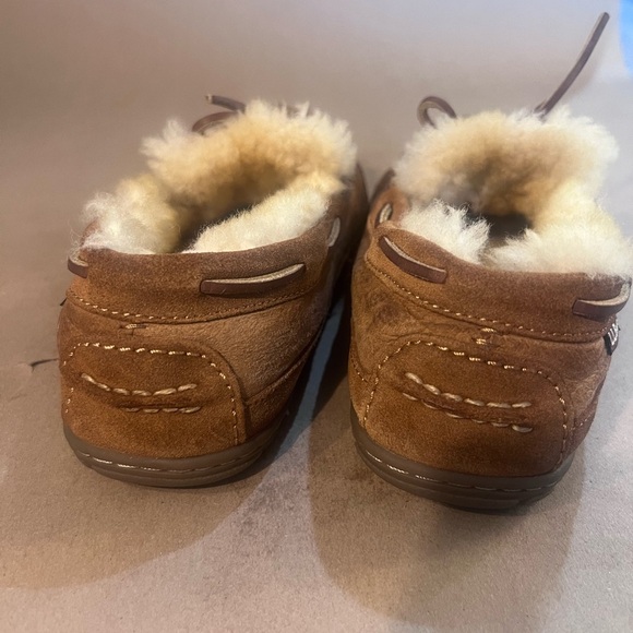 L.L Bean Women's Wicked Good Camp Moccasins Brown Suede Shearling Fur US 8 M - Picture 3 of 10